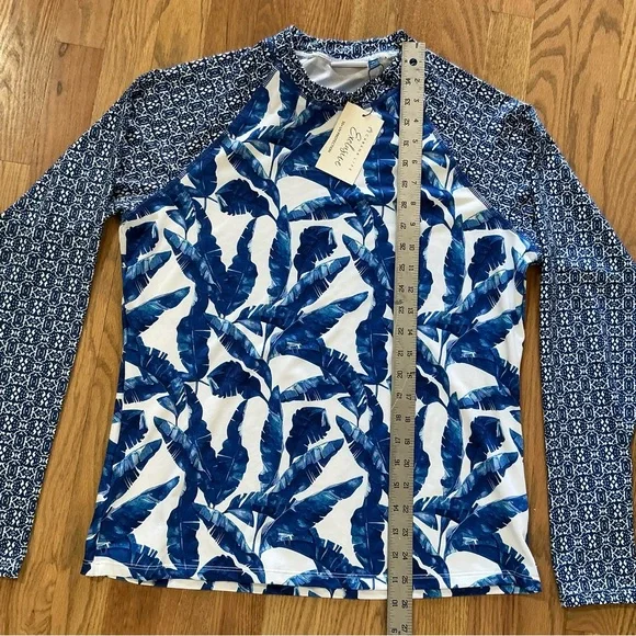 Cabana Life NWT Blue Palms Rashguard and swim skirt set Size XL - Picture 9 of 11